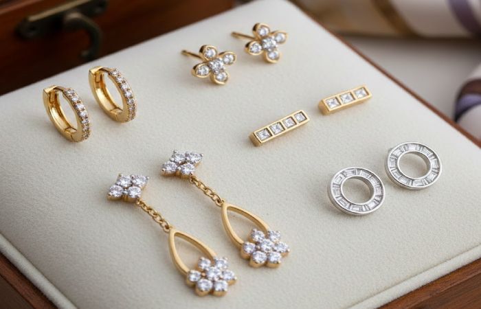 gold and diamond earrings designs